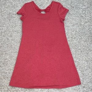 Mind Over Matter cap sleeve heather red pink A-line knit dress size Medium